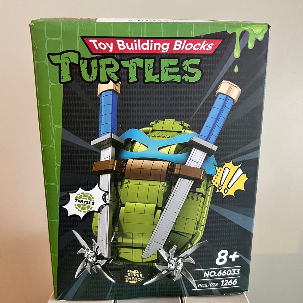 Turtle Toy Building Blocks Set - Green and Blue